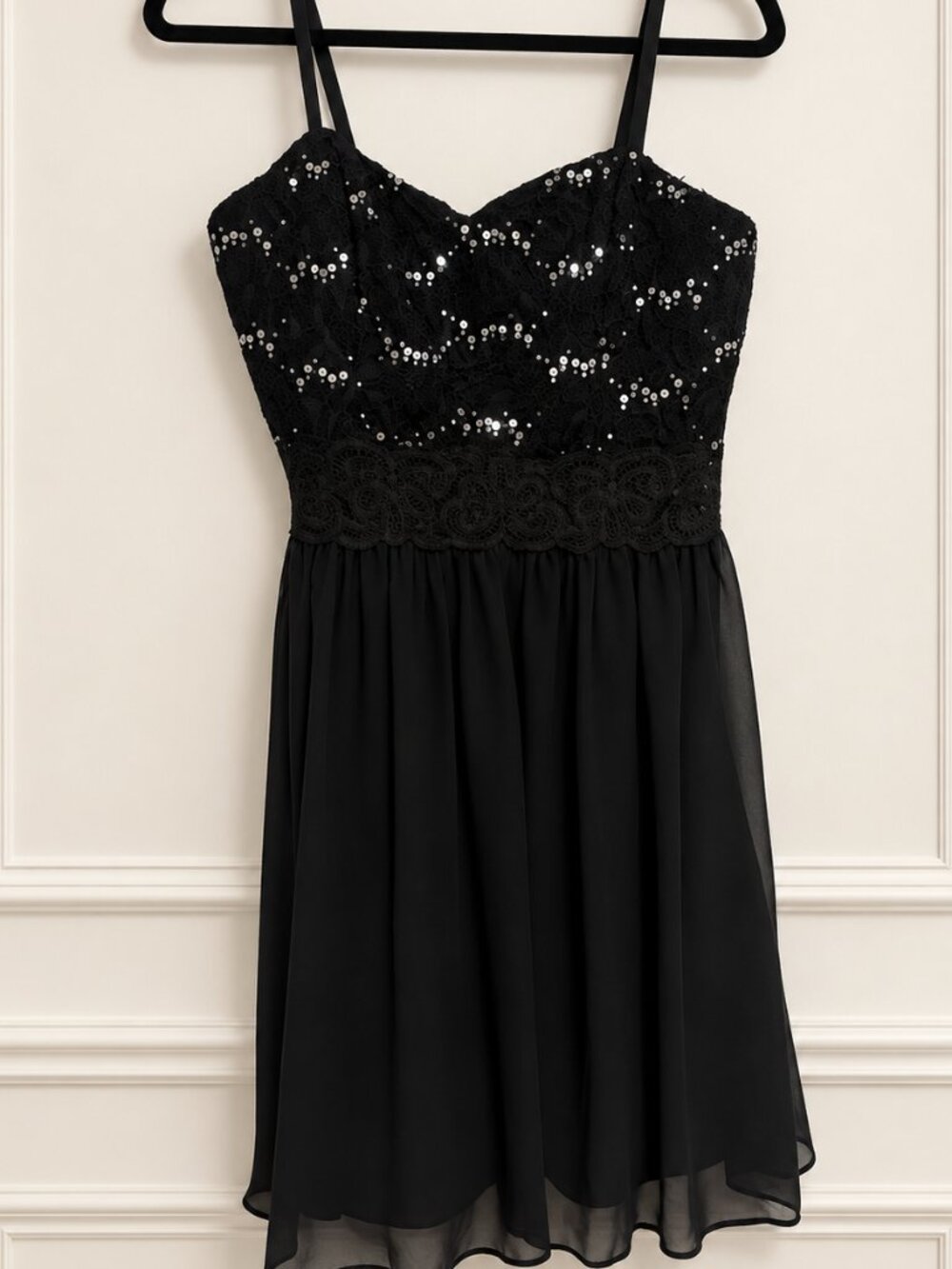 BCX Black Sequin Lace Homecoming Dress Size 11